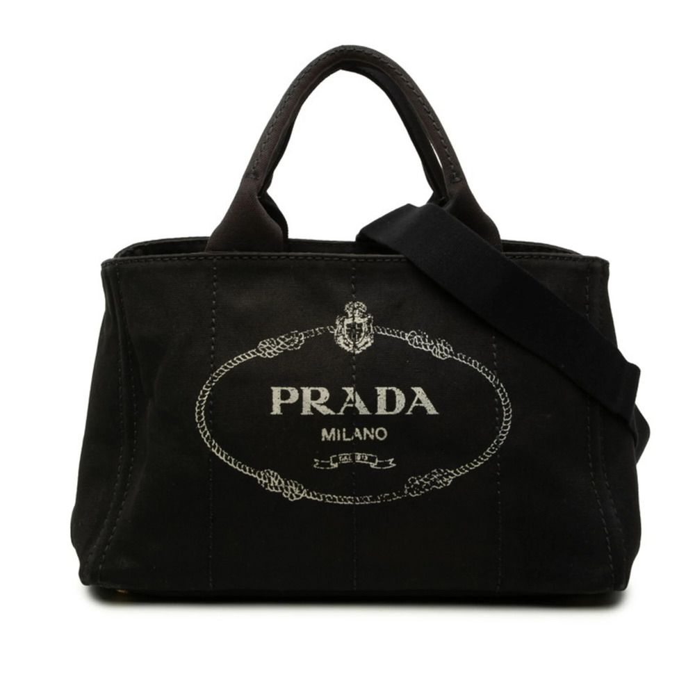 PRADA Black Canvas Shoulder Bag - Picture 1 of 6